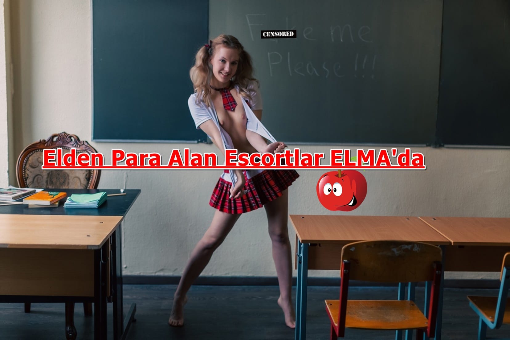 Dudakları Dolgusuz Olan Kırmızı Rujlu Escort